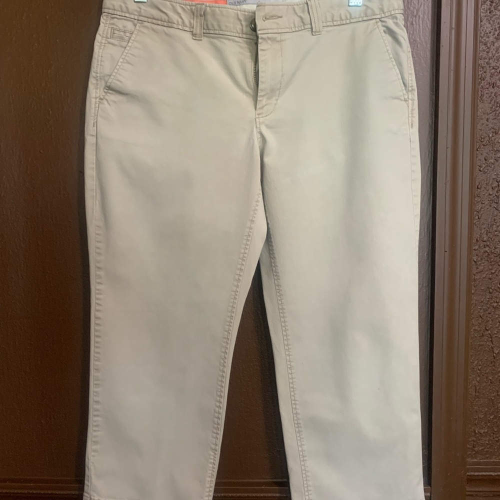 Old Navy Tan Ankle Cropped Jeans Classic Style